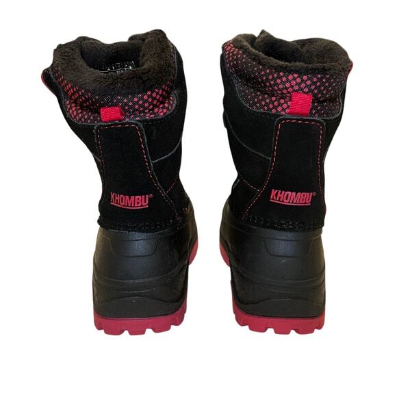 Khombu Black & Red Kids Winter Snow Boots Size 13 - Picture 4 of 11